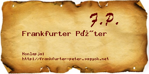 Frankfurter Péter névjegykártya