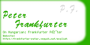 peter frankfurter business card